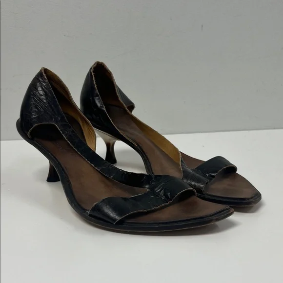 Cydwok Leatyer Strappy Sandals With Horn Heel - Picture 1 of 8